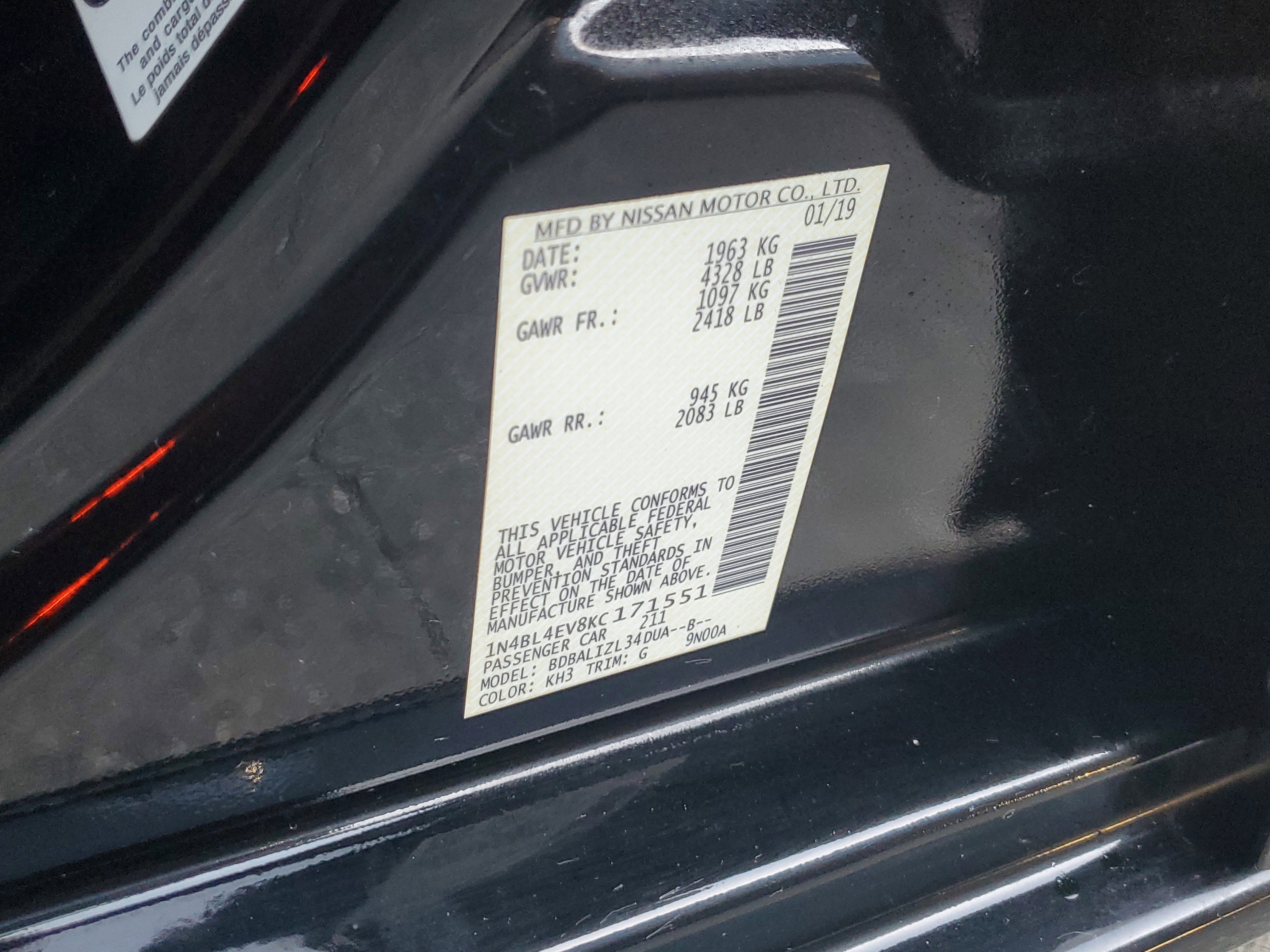 2019 Nissan Altima 2.5 SL