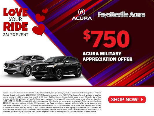 $750 Acura Military Appreciation Offer